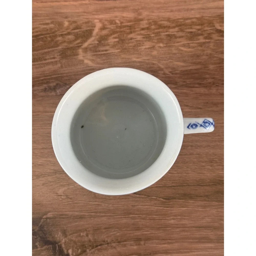 VTG Williams Sonoma IDG Japan Blue White Floral Porcelain Lidded Tea Coffee Cup